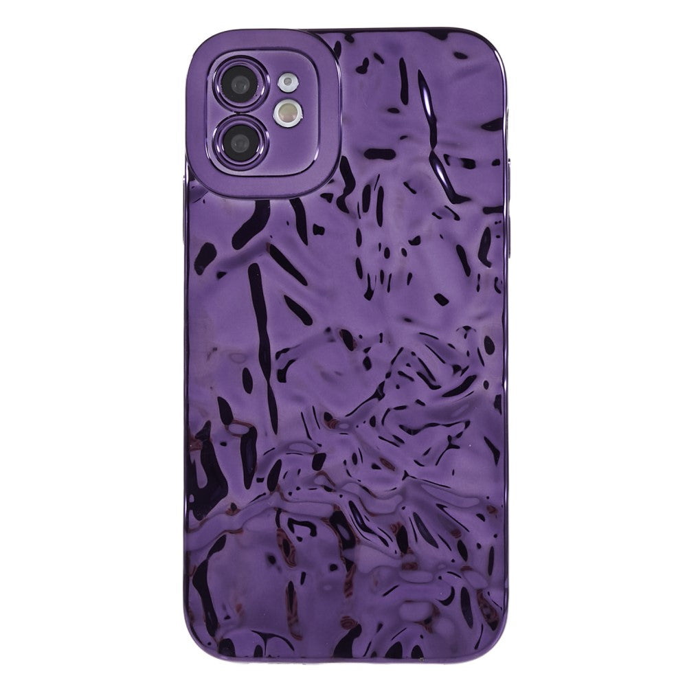 iPhone 12 Skinnende Fleksibel Plastik Cover - Bølget Design - Lilla ...