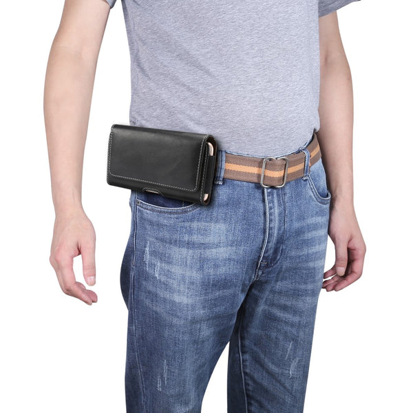 Læder Bæltetaske til Mobilen Sort Size (Maks. Mobil: 177 x 88 x 20 mm ...