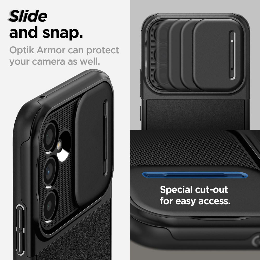 Samsung Galaxy S24 Spigen Optik Armor Cover - Sort