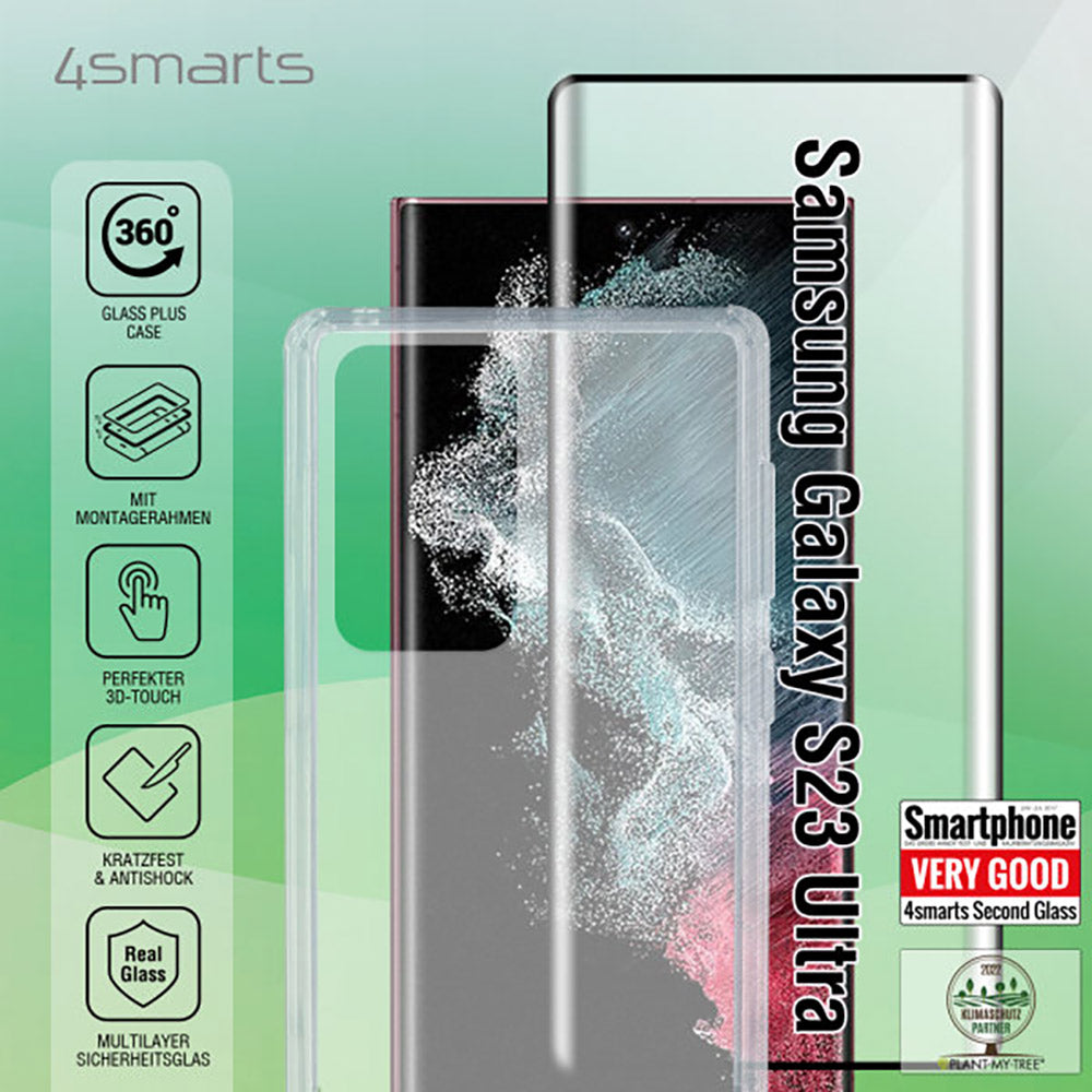 Samsung Galaxy S23 Ultra 4smarts Second Glass X-Pro 360° Protection Set  (Cover + Skærmbeskyttelse)